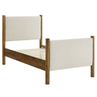 Modway - Maven Taille jumelle Tissu tapis Lit de plateforme, Noyer d’ivoire-Cadre de lit en bois