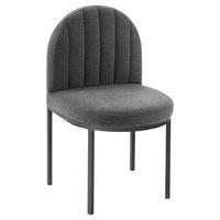 Modway - Isla Chenal Touffé Tissu rembourré Fauteuil d’appoint de salle à manger - Charbon noir-Fauteuil à manger Glam Deco