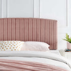 Modway - Rebecca Performance Velvet Tête de lit complète / Queen, Rose poussiéreuse-Cadre en bois massif et panneaux de particules