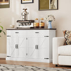 HOMCOM - Buffet de style ferme 55,1 po L - armoire de rangement - blanc-Étagère réglable sur 3 niveaux dans chaque armoire pour plus de flexibilité 