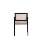 Manhattan Comfort - Fauteuil de salle à manger Hamlet 19,67 po style industriel chic - noir et cannage naturel-Livré chez vous entièrement assemblé Aucun assemblage requis
