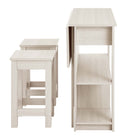 Modway - Meadowbrook 3 pièces Îlot de cuisine et ensemble de tabouret, Érable blanc-9