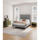 Manhattan Comfort - Dumbo table de chevet moderne 1 tiroir et commode 3 tiroirs - vert olive - ensemble de 2-Comprend 4 tiroirs à extension totale conçus avec des lignes nervurées texturées verticales