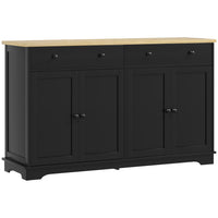HOMCOM - Buffet 55,1 po L avec rangement - noir-Un grand espace de rangement garde votre maison organisée et propre 