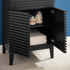 Modway - Render 24" Vanette de salle de bain - Noir Blanc-Étagère de rangement réglable