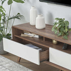 Modway - Transmit 60 po Meuble TV, Blanc noyer-Construction durable en panneaux de particules