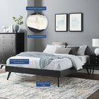 Modway - Margo Bois Cadre complet de plate-forme, Noir-Système de soutien en lattes de bois