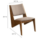 Modway - Rylina Cuir végane Chaises d’accent - Brun noyer - Ensemble de 2-Cadre en caoutchouc