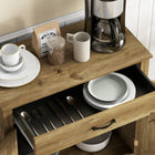 HOMCOM - Buffet de style ferme 31,5 po L avec rangement - bois naturel-Assemblage requis 
