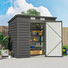Outsunny - Abri de jardin extérieur 6 pi x 4 pi avec porte verrouillable et 2 aérations - gris-Structure en acier galvanisé solide et adaptée à une utilisation en extérieur
