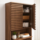 Modway - Render Par-dessus les toilettes Armoire de rangement de salle de bain in Noyer-Charnières à fermeture douce