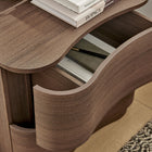 Modway - Mirae 2 tiroirs Table de chevet courbée, Chêne brun brossé-Construction en bois d’ingénierie