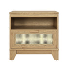 Manhattan Comfort - Table de nuit Sheridan 21,63" style mid-century moderne - Nature-Table de nuit moderne en rotin pour chambre et salon