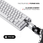 Cybeart - Akula 65 Clavier De Jeu Compact 65 Sans Fil Tri-Mode Rgb - Blanc-Conception à 5 couches avec joints en mousse Poron et IXPE pour une isolation acoustique optimale et un confort de frappe exceptionnel. Les couches internes amortissantes minimisent la résonance et suppriment l’écho, produisant un son riche et feutré pour une frappe plus silencieuse