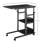 HOMCOM - Bureau debout mobile - 31 po L x 15,75 po l x 32,25 po H - noir-Hauteur réglable pouvant s’adapter à différents lits et canapés 