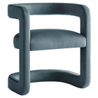 Modway - Winslow Tonneau Performance Velvet Chaise à manger - Cadet Blue-Fauteuil à manger en tonneau