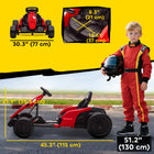 Qaba - Kart électrique pour enfants 24V avec double moteurs 150W - rouge-Roues lisses permettant des dérapages excitants, dignes des films, avec un contrôle total 