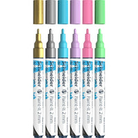 Schneider - Marqueurs de peinture Paint-It 310 - Or/Argent - Paquet de 6-Avec le marqueur de peinture, faites ressortir vos conceptions et mises en page avec des marques et des traits détaillés