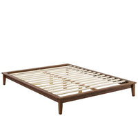 Modway - Lodge Bois Cadre complet de plate-forme, Noyer-Cadre de plate-forme en bois massif