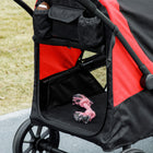 PawHut - Poussette pliable pour animaux de compagnie pour petits, moyens et grands chiens, jusqu’à 66 lb - noir-Conduite fluide grâce aux grandes roues et au cadre amortisseur 