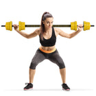 Soozier - Ensemble D’Haltères Et Barre Réglables 44 Lb, Disque 44 Lb, Tige De Serrage Pour Musculation-Alternez rapidement entre haltère et barre  