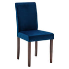 Modway - Prosper Velours rembourré Fauteuil d’appoint de salle à manger Ensemble de 2 - Marine-Cadre en caoutchouc