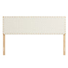 Modway - Sparta Tissage Cuir végane Tête de lit King, Beige naturel-5 positions de montage ajustables en hauteur