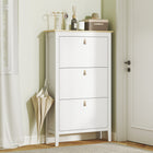 HOMCOM - Armoire à chaussures avec 3 tiroirs basculants au design étroit - blanc-Hauteur inférieure de 5,1 po (13 cm) pour un nettoyage facile 