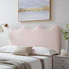 Modway - Athena Performance Velvet Tête de lit jumelée, Rose-Rembourrage en mousse dense