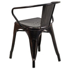 Flash Furniture – Ensemble avec table et 2 sièges à bras ajourés, int/ext, métal noir/or patiné (CH31330270BQ)-Capacité de 330 lb