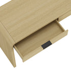 Manhattan Comfort - Bureau moderne Grace 54 po - Chêne naturel et noir-Conçu avec du bois massif lisse, des coins arrondis et une silhouette minimaliste pour un attrait à la fois moderne et classique