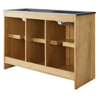 Modway - Appia Double évier 48" Vanette de salle de bain - Noir de chêne-Tablette réglable