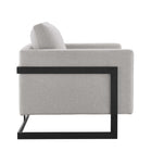 Modway - Posse Tissu rembourré Chaise d’accent - Chameau Noir-Rembourrage en mousse dense + Support de ressort