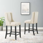 Modway - Baron Tissu rembourré Tabouret de comptoir - Beige - Ensemble de 2-Rembourrage en mousse dense pour le confort