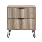 Manhattan Comfort - Table de nuit moderne DUMBO 51 cm à 2 tiroirs - Gris rustique-Moderne-contemporain avec une touche de glamour - Table de nuit pour chambre et salon