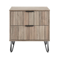 Manhattan Comfort - Table de nuit moderne DUMBO 51 cm à 2 tiroirs - Gris rustique-Moderne-contemporain avec une touche de glamour - Table de nuit pour chambre et salon