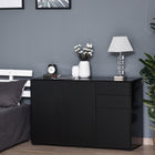HOMCOM - Buffet sideboard haute brillance 46,1 po L avec 2 tiroirs - noir-Convient pour le salon, la salle à manger et le bureau 