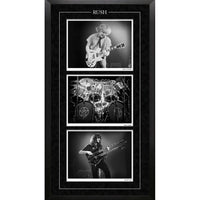 RUSH Triple Black & White Photo Collage Vertical - Impression encadree - 19" x 36"-Qualité supérieure - music memorabilia