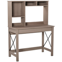 HOMCOM - Bureau d'ordinateur avec rangement - 41,3 po L x 19,7 po l x 54,1 po H - marron-Trois étagères et deux compartiments ouverts augmentent la capacité de rangement