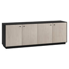 Hudson&Canal - Meuble TV rectangulaire Lillian pour téléviseurs jusqu'à 75 pouces, finition noir veiné/blanc aulne-Un design moderne et minimaliste pour votre bureau à domicile, votre chambre ou votre espace de vie