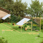 PawHut - Grand enclos galvanisé pour poulailler, cage à poules avec entrée, 9,8 pi x 32,8 pi x 6,4 pi-Construction robuste en acier galvanisé massif 