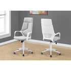Monarch Specialties - 7270 Chaise De Bureau Dossier Haute Exec - Blanc/Tissu Gris-Garantie limitée de 5 ans pour les défauts de fabrication, pièces uniquement