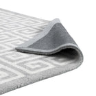 Modway - Freydis Clé grecque Tapis de 5 pi l x 8 pi L - Blanc et gris clair-Résistant aux taches / Facile à nettoyer