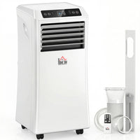 HOMCOM - Climatiseur portable avec 4 modes pour une couverture de 258-441 pi² - blanc-Trois fonctions : refroidit, déshumidifie, ventile. Mode veille 