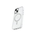 Evry - Étui anti-chocs testé contre les chutes de 10 pieds avec MagSafe pour iPhone 15/14/13 - Transparent et argenté-Compatible avec la recharge sans fil et MagSafe