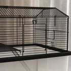 PawHut - Cage à Hamster/Gerbille avec Roues, Fond Détachable, Ramp-Couleur : Noir