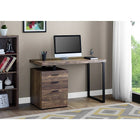 Monarch Specialties - 7408 Bureau 48 po L - Faux Bois Brun/Metal Noir-Conçu de manière durable avec une finition stratifiée brune d'aspect bois récupéré et un pied en forme de U en métal noir robuste pour un aspect contemporain, avec un plateau facile à nettoyer, idéal pour étudier, écrire ou travailler sur votre ordinateur portable.