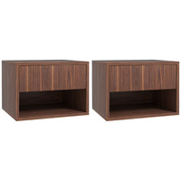 HOMCOM - Tables de chevet flottantes avec tiroir et étagère - brun - ensemble de 2-Ensemble de deux pour assurer un style coordonné dans n'importe quelle pièce 