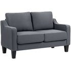 HOMCOM - Canapé loveseat avec ressorts ensachés - gris charbon-Rembourrage à ressorts ensachés pour une assise flexible et soutenue 