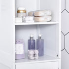 Kleankin - Armoire de rangement de salle de bain haute et étroite - blanc-Accessoires anti-basculement fixés au mur pour plus de sécurité 